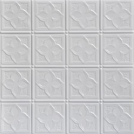 Clover 2 Ft. X 2 Ft. Decorative Tin Style Nail Up Ceiling Tile In White (48 Sq. Ft./case), 12PK